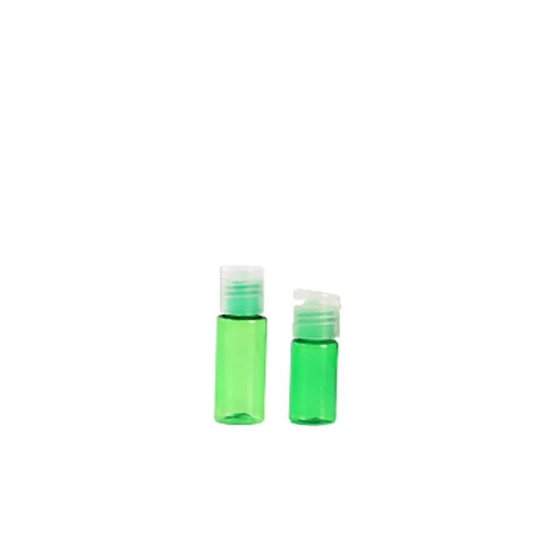 50 Stuks Lege Plastic Verpakkingsfles 10Ml 20Ml 30Ml 50Ml 60Ml 100Ml Groene Doorzichtige Flip Cover Draagbare Hervulbare Lotion Flessen