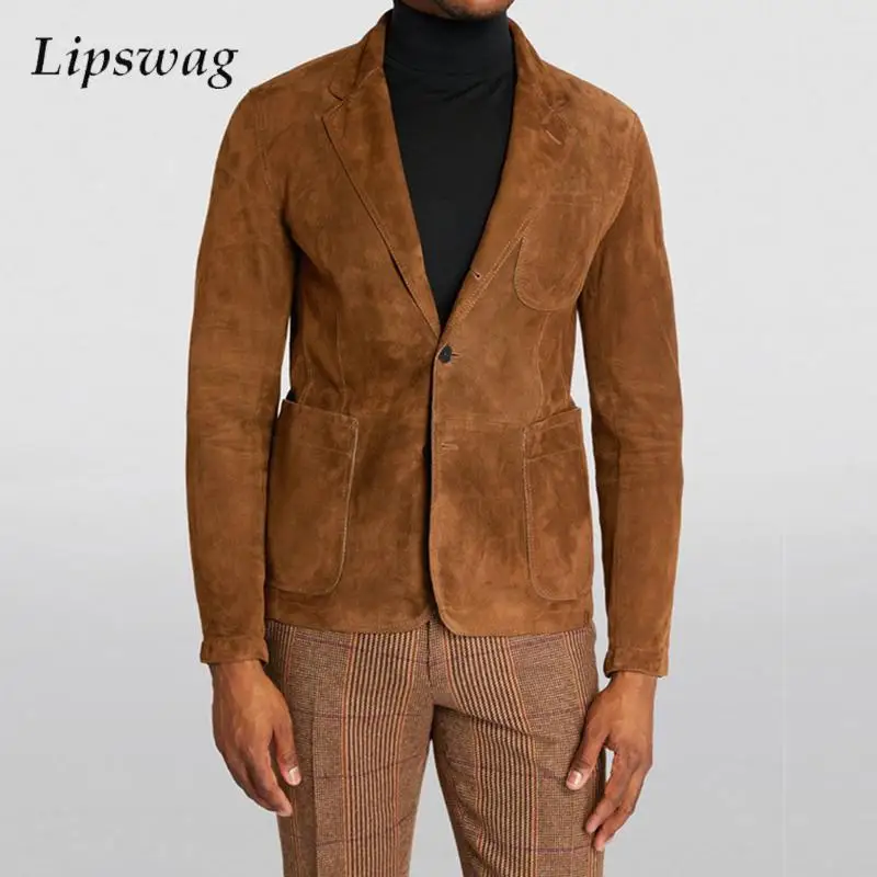 

Stylish Mens Slim Jacket Coats Casual Solid Color Turn-down Collar Cardigans For Men 2026 Spring Trendy Pockets Design Outerwear