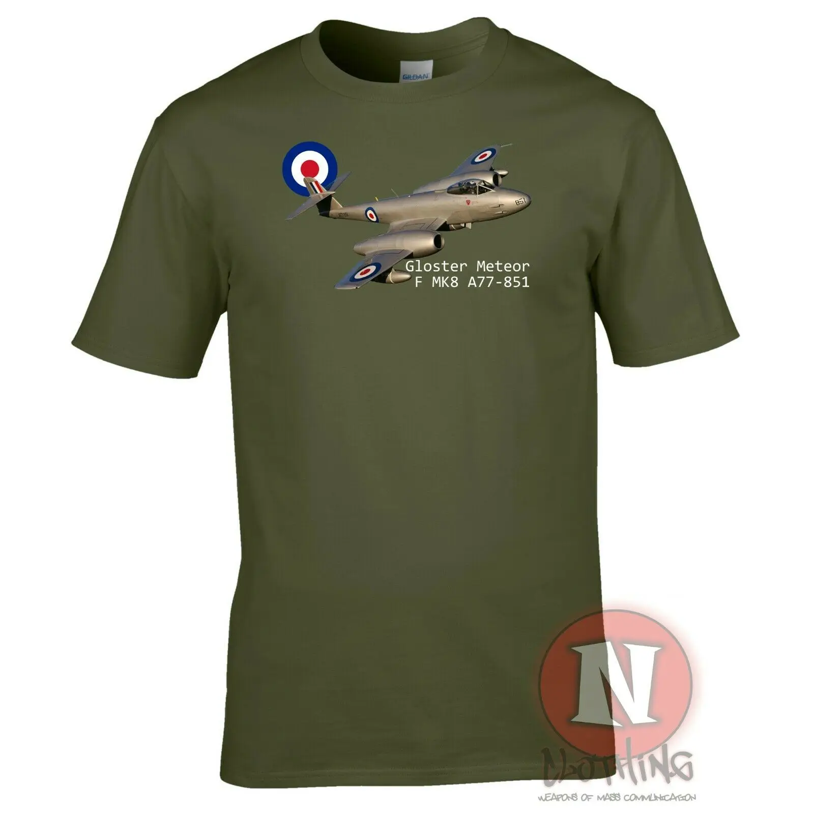 WWII British RAF Gloster Meteor Jet Fighter Aircraft T Shirt. New 100% Cotton Short Sleeve O-Neck T-shirt Casual Mens Top