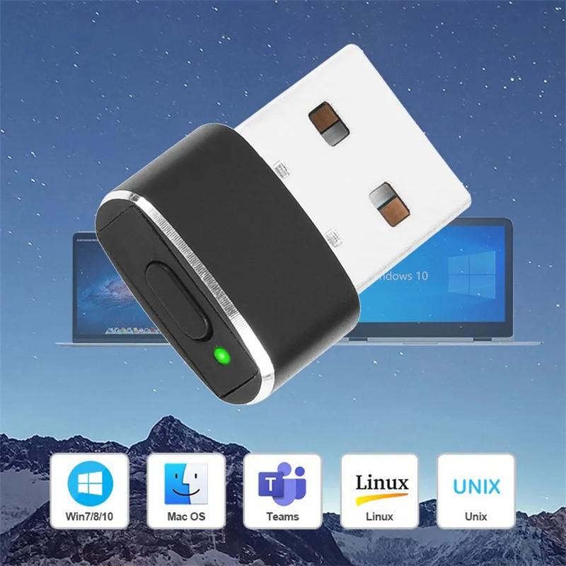 Mini USB Mouse Jiggler Undetectable Mouse Mover With Separate Mode And ON/OFF Buttons Supports Multi-track Simulate Mouse Move