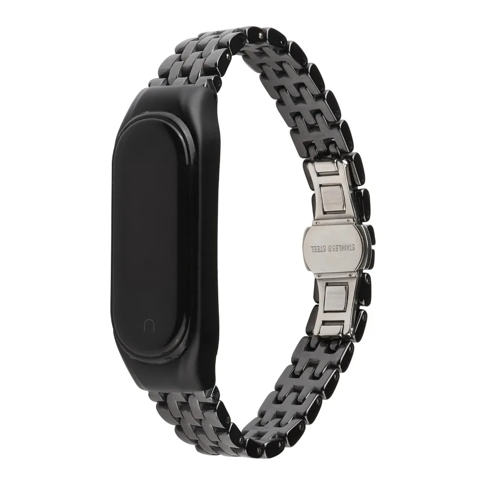 Ceramic Watch Strap for Xiaomi Mi Band 9 8 7 6 5 4 3 Metal Stainless steel Bracelet for Mi Band 8 7 Mi Band 6 5 4 3 Wrist Strap