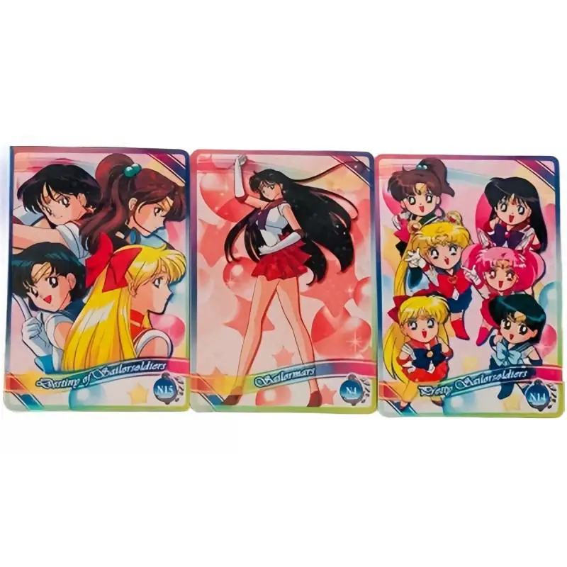 Sailor Moon Flash Card Usagi Tsukino Mizuno Ami Kino Makoto Aino Minako Diy 16 Sheets Action Toy Figures Anime Game Collection