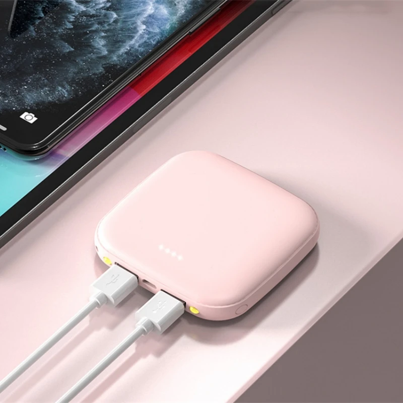 20000mAh Mini Power Bank Dual USB Portable Charger for iPhone 15 X Xiaomi Samsung Powerbank with LED Light External Battery Pack