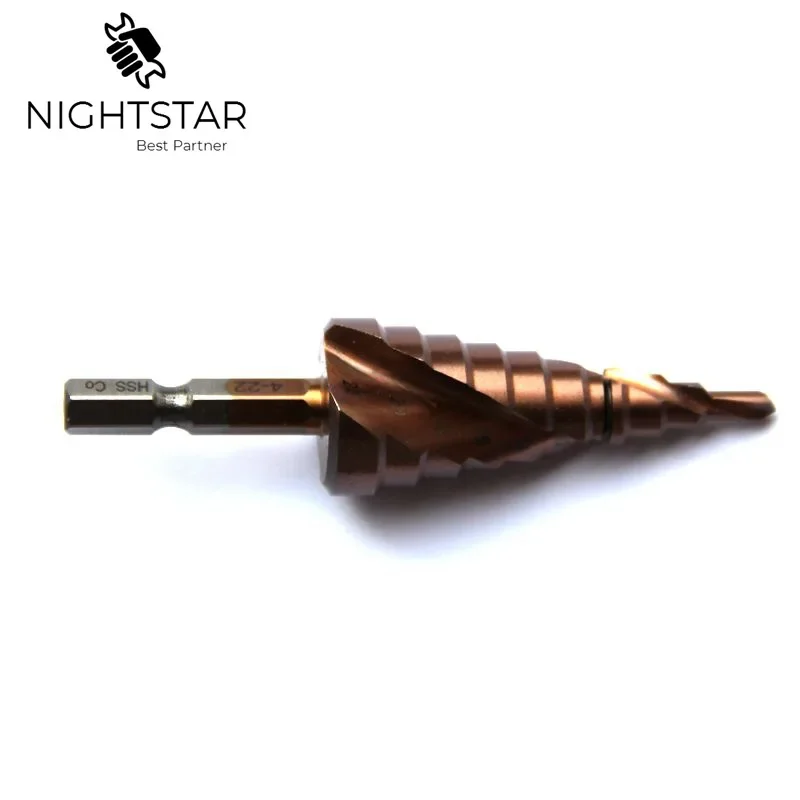 5Pcs HSS Cobalt หลายรู3-12 4-12 4-22 6-24 4-32Mm Hex Shank 1/4นิ้วเกลียวขลุ่ย Grooved Step Mata Bor HSS M35 Co