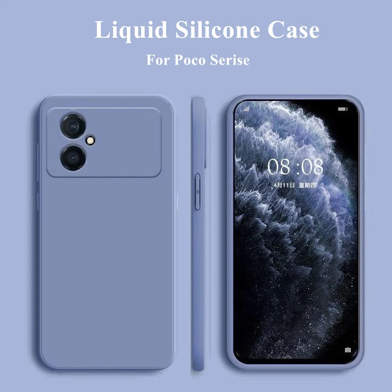 Original Liquid Silicone Case Poco M4 5G Case For Poco M4 Cover Shell Coque Funda Soft skin friendly Phone Case For Poco M4