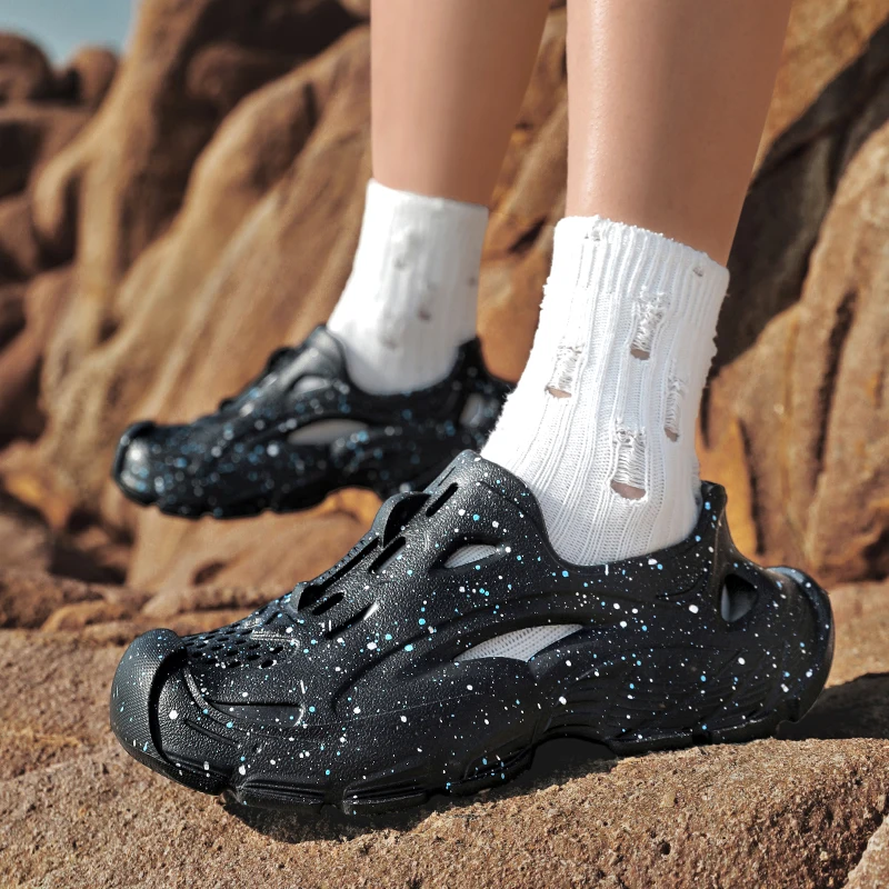 

Fashion EVA Couple Slippers Cloud Feel Closed Toe Anti-slip Thick Sole Wear-resistant Casual Indoor Outdoor Flat Slippers