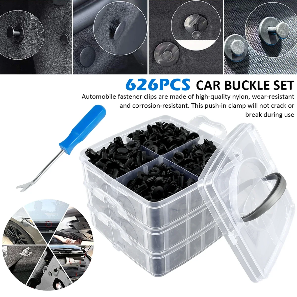 

625Pcs Car Body Trim Clips Car Retainer Clips Sturdy Bumper Retainer Clips Durable Car Push Pin Rivet Trim Fastener Moulding