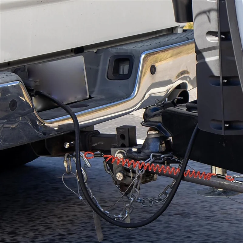 ABGR-2PCS 6FT كابل مقطورة الانفصال ، كابل أمان المقطورة الانفصالية سحب الربيع سلك ملفوف لمعسكر مقطورة RV