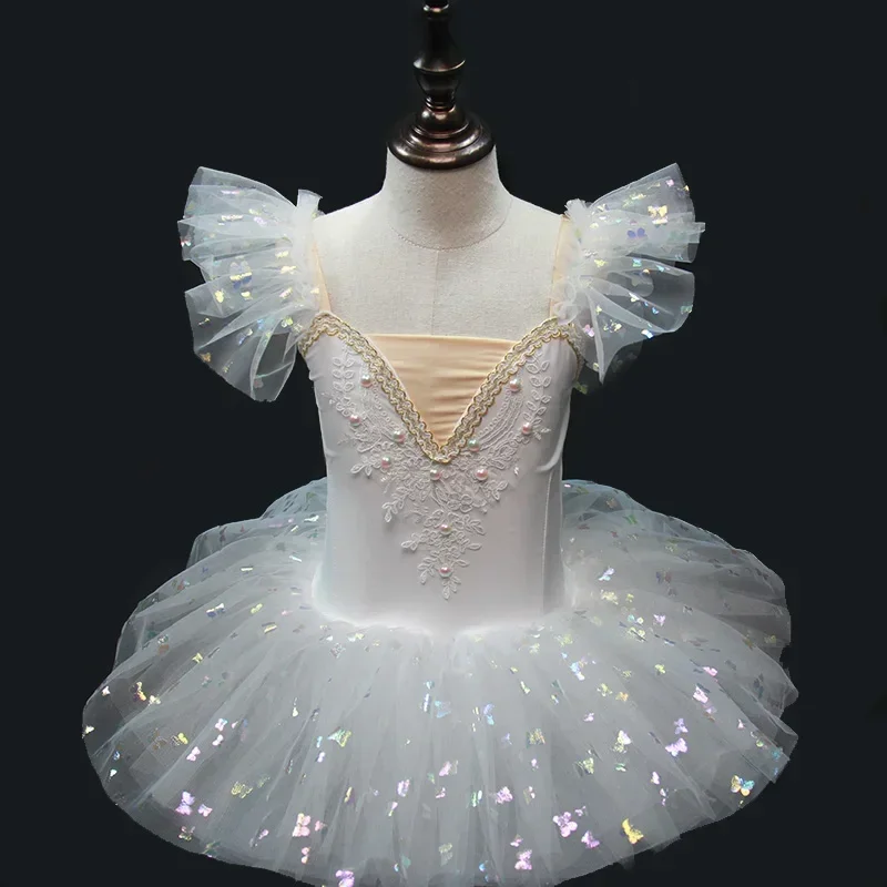 

New Professional Ballet Tutu Girls White Platter Pancake Tutu Ballerina Party Dress Adult Women Child Kids Ballet Dance Costume