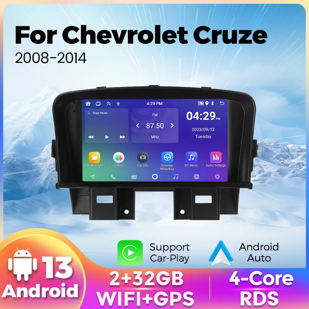 Car Radio Android 13 Multimedia Video Player For Chevrolet Cruze 2008 - 2014 Navigation Stereo Car Multimedia Player Carplay DVD