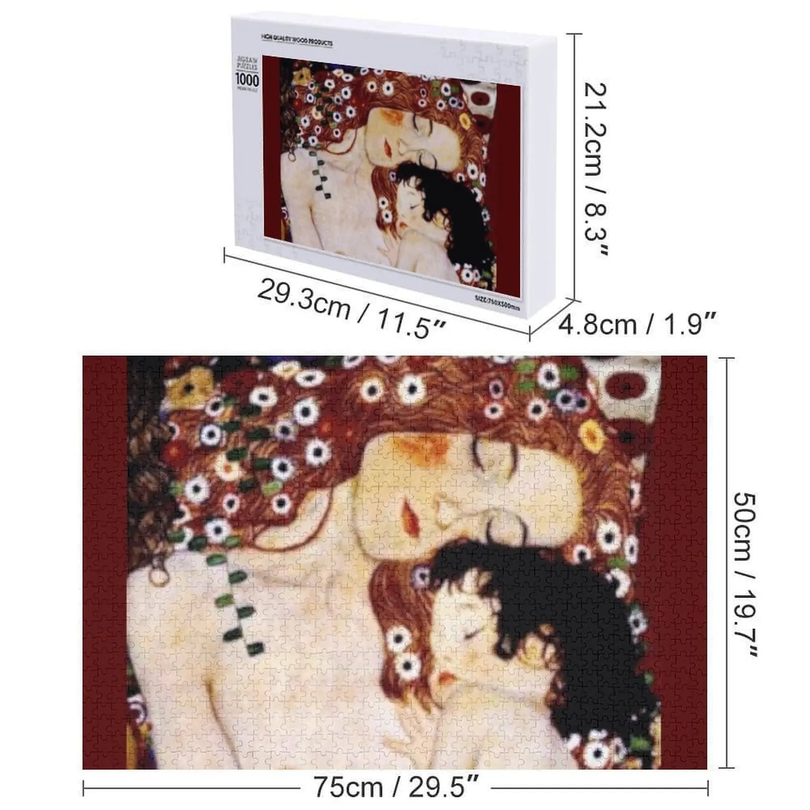 Mother and Child Le tre età (detail) de Gustav Klimt Jigsaw Puzzle Anime Custom Name Child Toy Puzzle