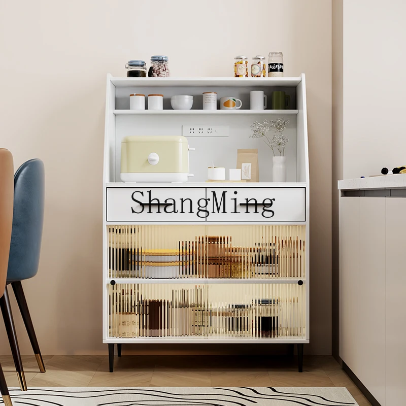 

ZYY light luxury rock slab integrated wall living room sliding door multi-functional storage locker