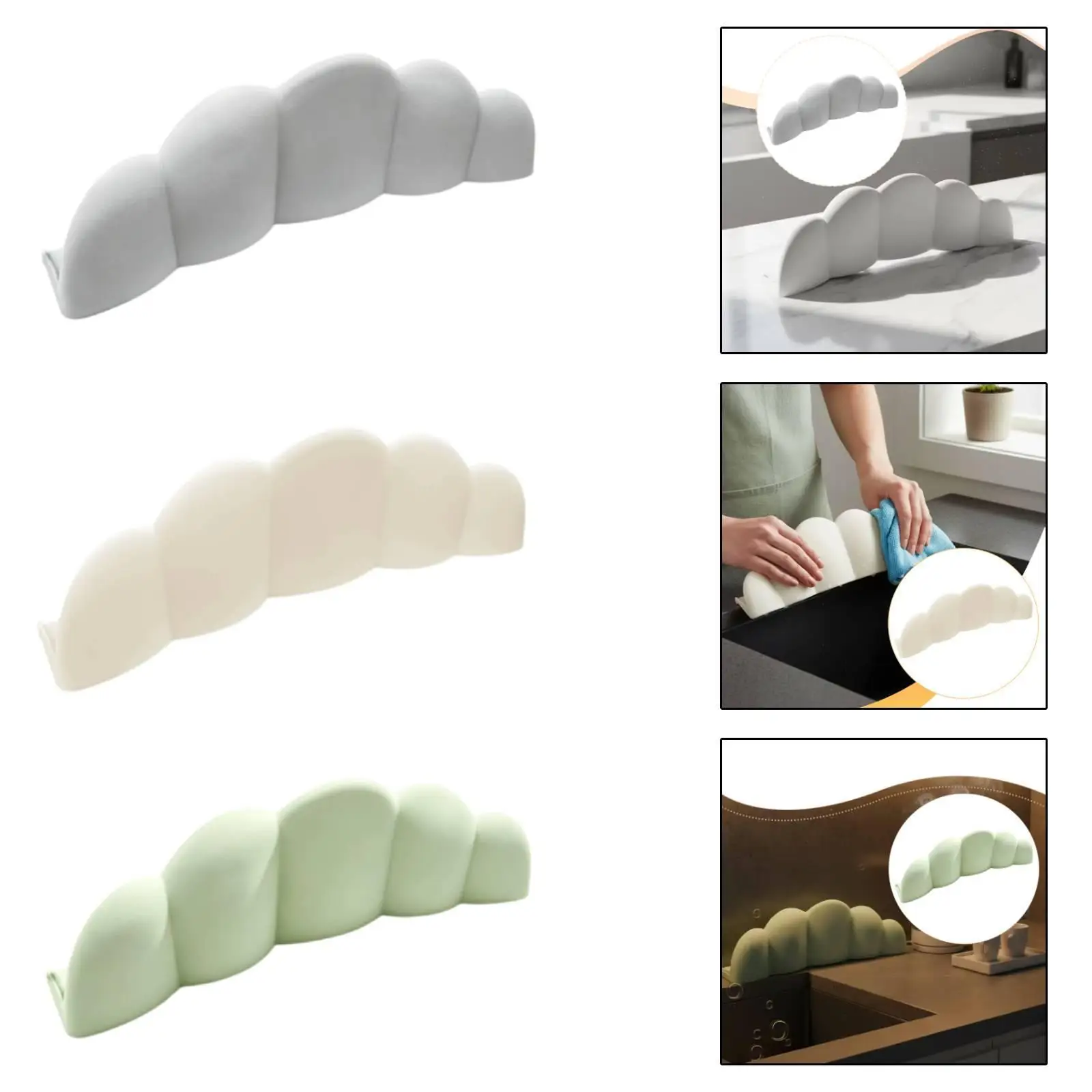 Sink Splash Guard Accessories Flexible Professional Premium Easy Installation Durability Water Baffle Board Cloud Shape Silicone