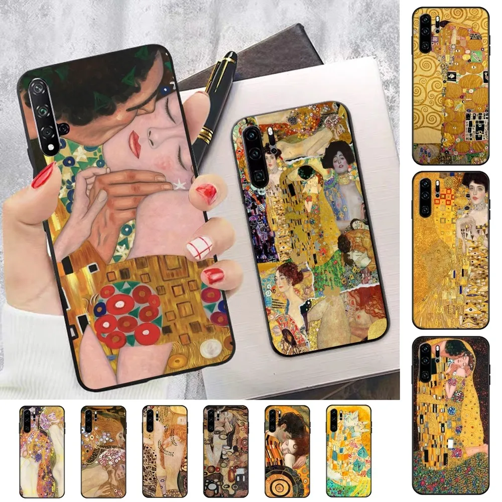 

The Kiss Gustav Klimt Painting Phone Case For Huawei P 8 9 10 20 30 40 50 Pro Lite Psmart Honor 10 lite 70 Mate 20lite