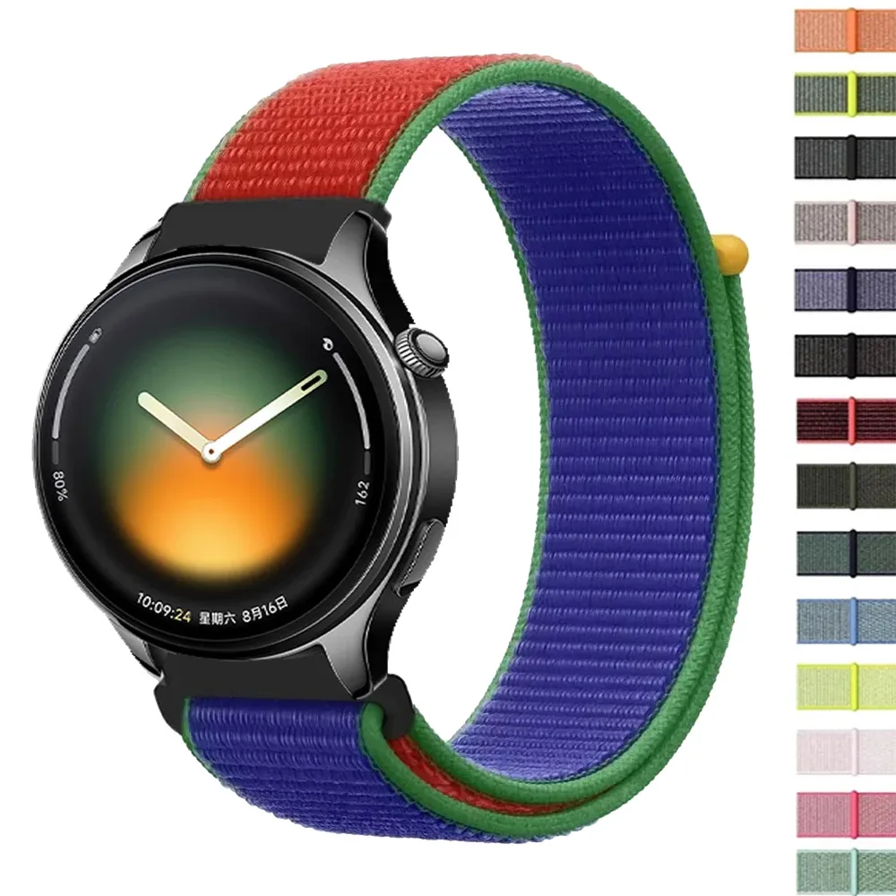 22mm 20mm Nylon Strap For Xiaomi Watch 5 Oneplus Watch Lite/3/2/2R Flag Style Breathable Bracelet Realme Watch 5/S/3 Accessories