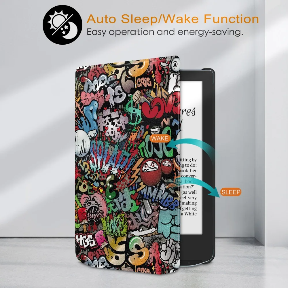 Etui z funkcją automatycznego usypiania/budzenia do PocketBook Verse Lite Pro Color Case PB619 PB634K3 PB634 PB629 6' EBook Slim Flip z tylną obudową z TPU — zdjęcie produktu 3