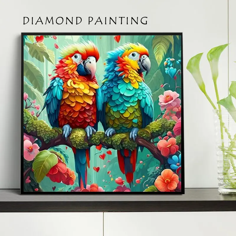 

GATYZTORY Diy Diamond Painting Parrot Animal Full Square/Round Diamond Mosaic Embroidery For Adults Kids Handicraft Home Decor