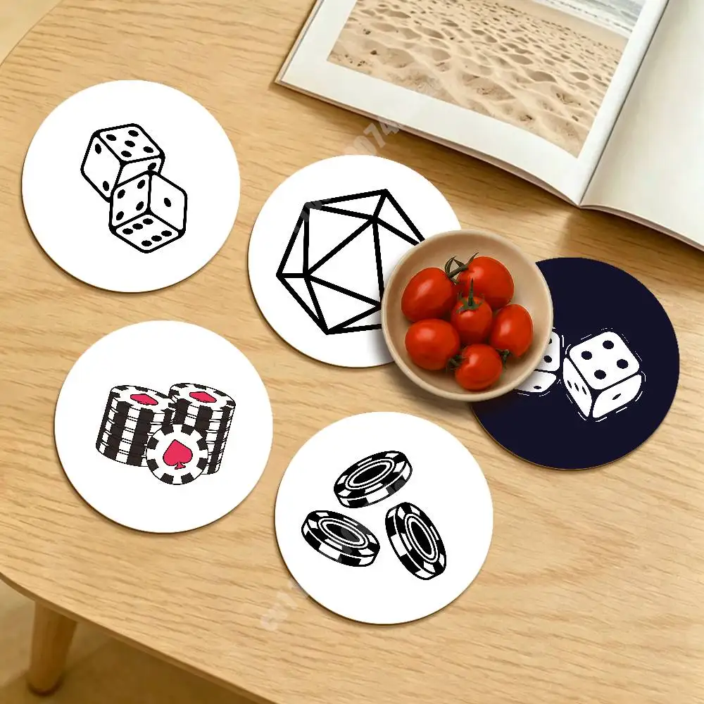 

Casino Dice Chip Bet Wager Round Coaster for Drink Cup Relaxing Coffee Nook Sustainable Lifestyle Decor