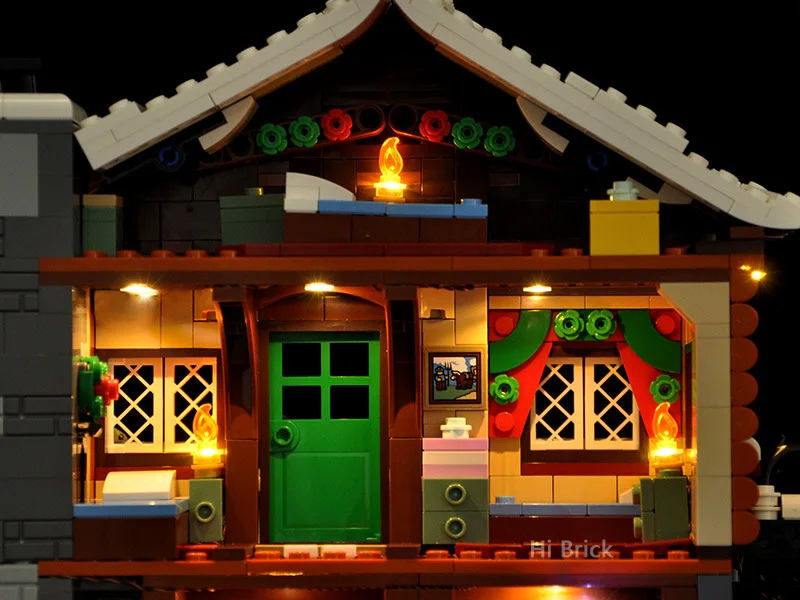 Lighting Set For 10325 Alpine Lodge Winter Village House Christmas Not Include Building Block (Only Led Light Kit)