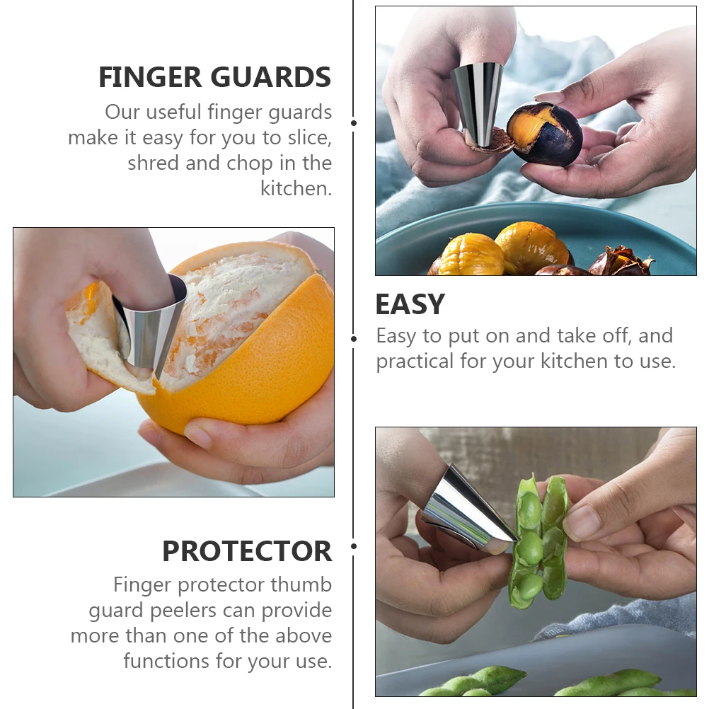 

20pcs Finger Guard Stainless Steel Thumb Protector for Vegetable Cutting Shelling Peeling Kitchen Use Veggie Fruit Nut Tools