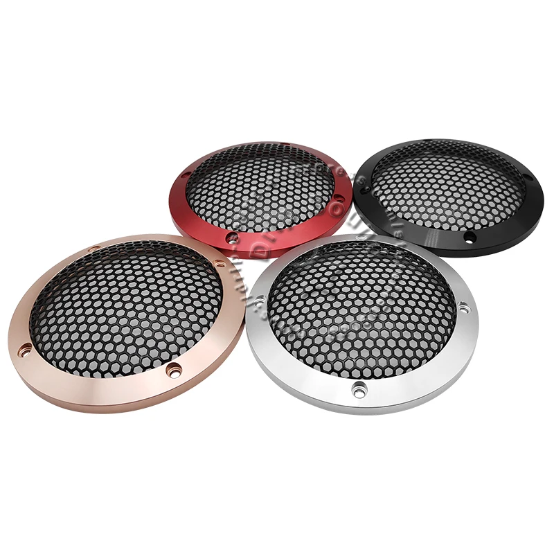 For 3" Inch 91mm Speaker Grill Conversion Net Cover Car Audio Decorative Circle Full Metal Mesh Grille Black/Silvery/Golden/Red