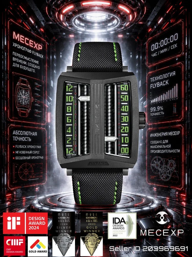 MECEXP MS1001 PVD Coating Mechanical Luxury Wristwatch Stainless Steel Waterproof Sapphire Crystal