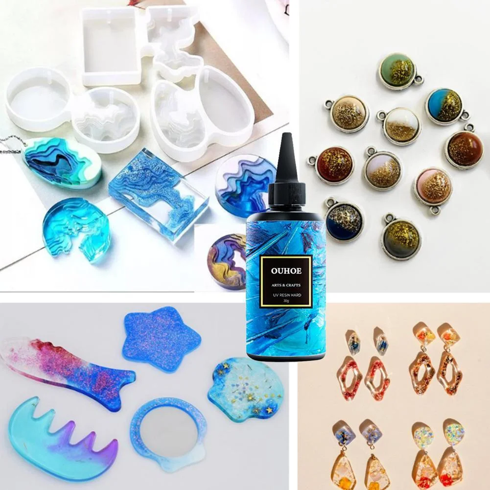 Resina UV Duro Crystal Clear Artesanato Transparente, Luz Solar Artesanato como Epóxis Água Curável para Espécime Jóias, Fazendo DIY