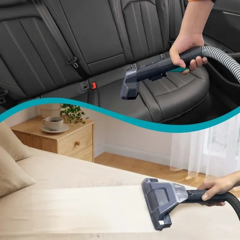 New Wet and Dry Vacuum Cleaner 15Kpa Portable Corded Sofa Carpet Cleaner Fabric Double Brush Head Stain Fabric Cleaning Machine