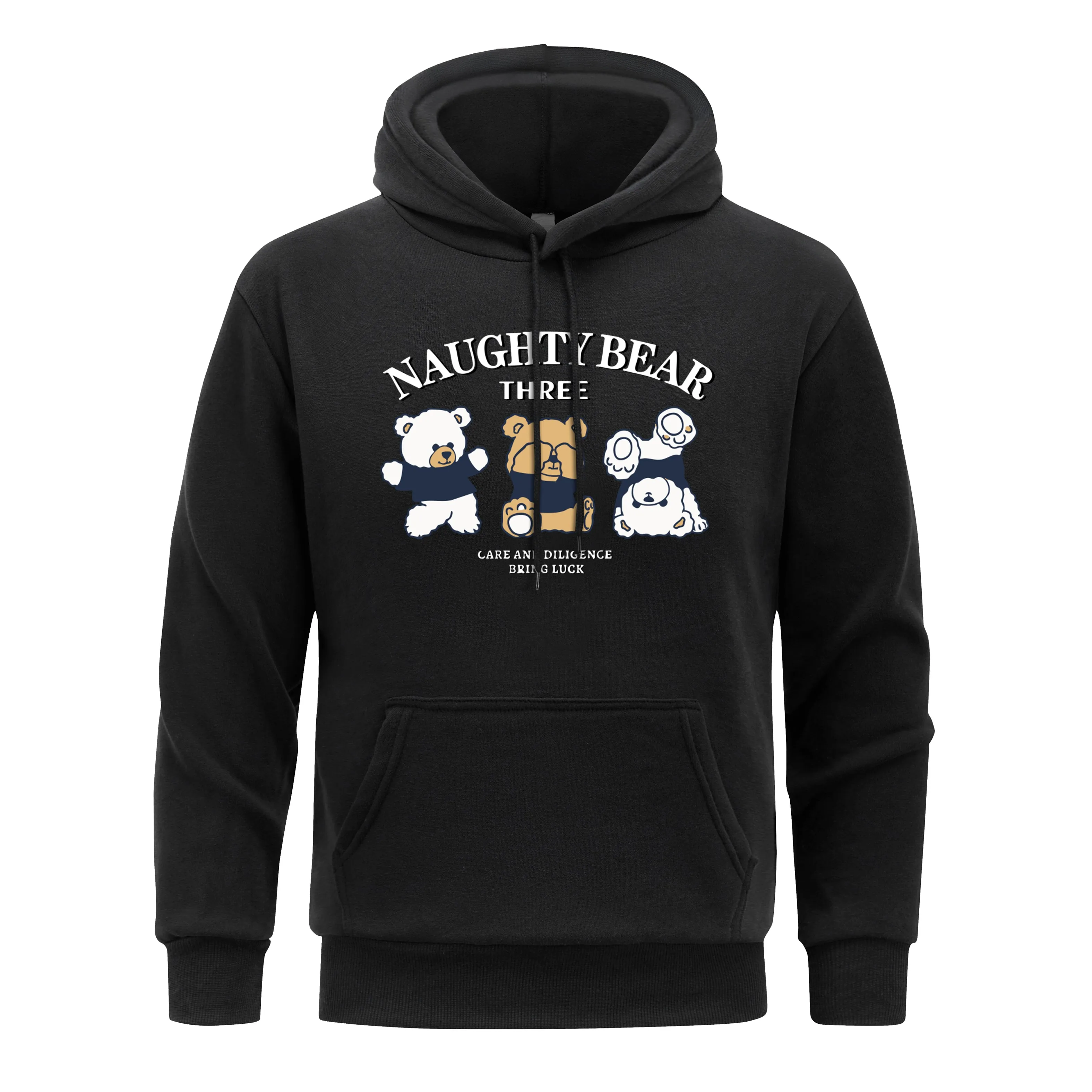 Naughty Bear Three Men Hooded One Brown Bear Hoodies Two White Bears Hoodie Man Soft Fleece Spring Autumn Clothes