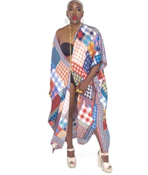 Nahost Mode Sommer muslimische Dame offene Front Seide lange Strickjacken Dashiki afrikanische Frauen Strand party lose Bikini vertuschen