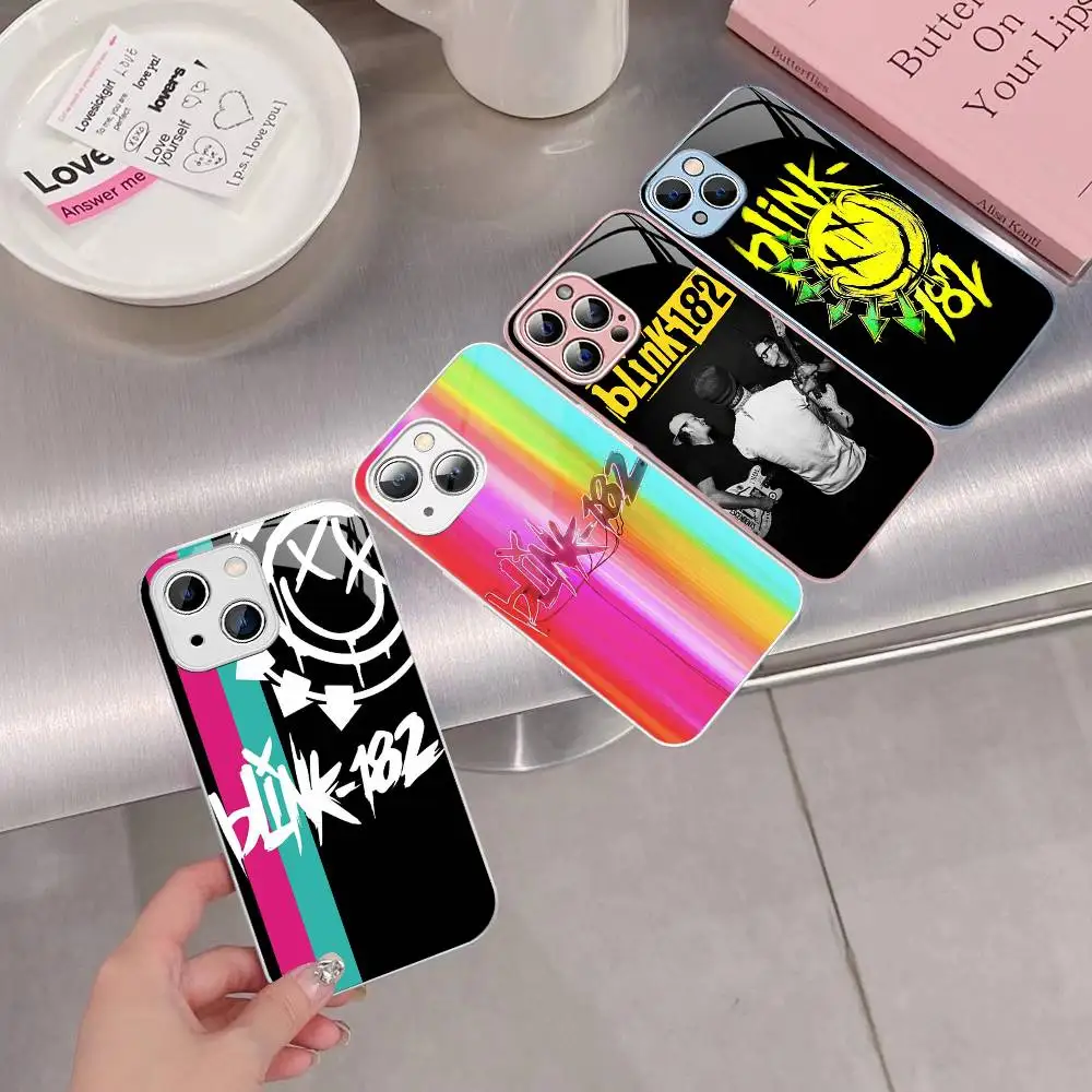 Famous Classic B-BLINKS-182 Band Tempered Glass For Iphone 14 13 12 11 Pro Mini XS MAX 14Plus X XS XR Cover