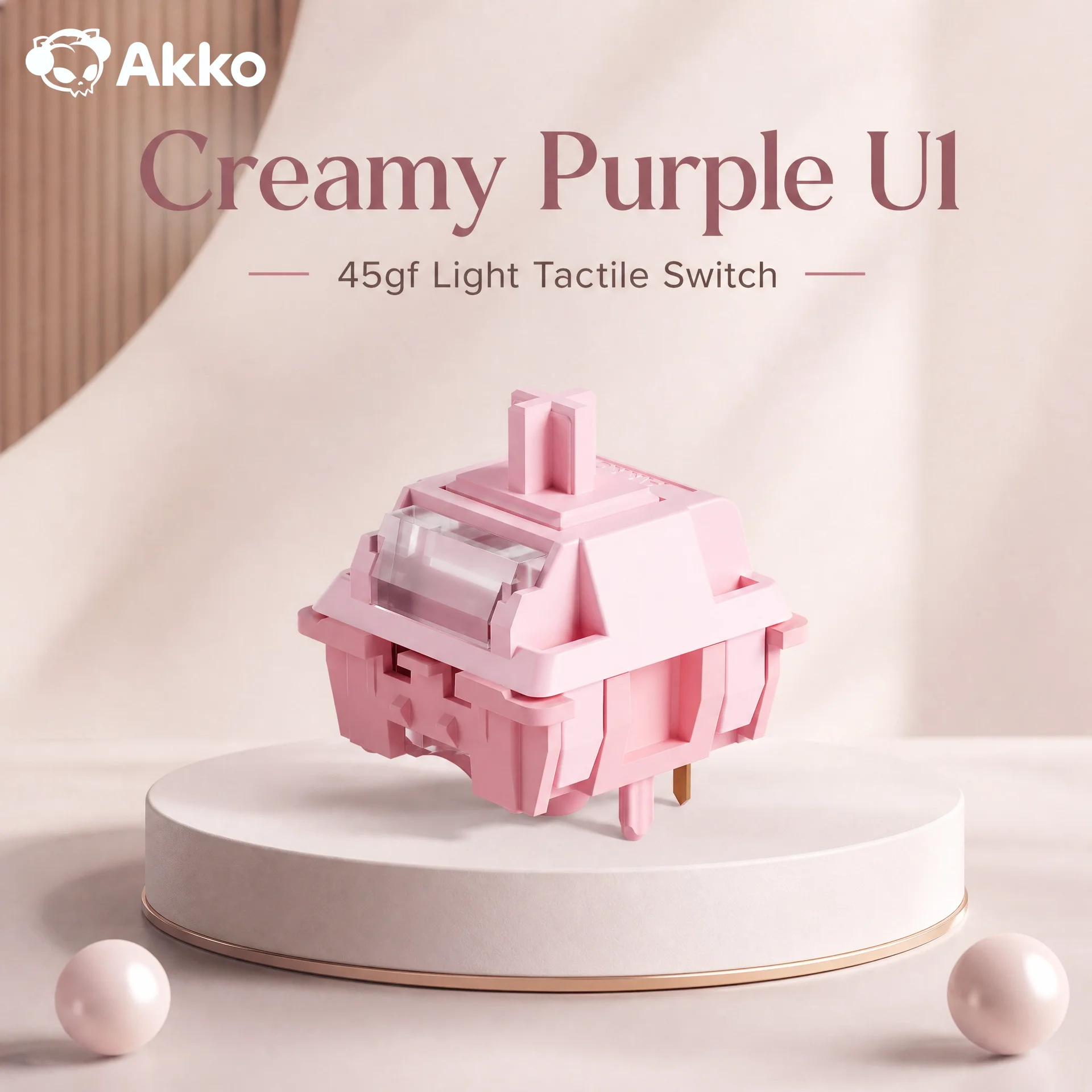 interruptor de teclado mecanico tactil akko serie u1 color morado cremoso