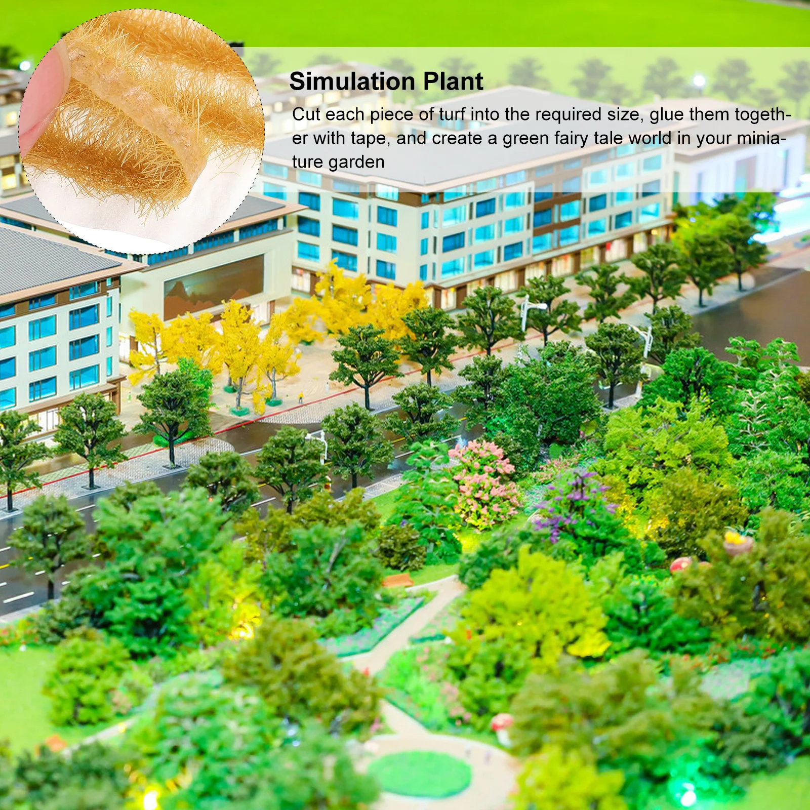 شرائط العشب الاصطناعي لتقوم بها بنفسك نبات محاكاة العشب المصغر قابلة لإعادة الاستخدام نباتات وهمية زينة صغيرة صغيرة #2