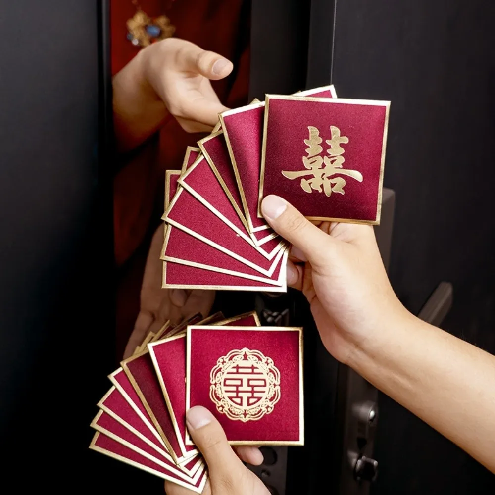 

New Year Blessing Words Wedding Red Envelope Bronzing Pearlescent Paper Mini Money Pocket Spring Festival S/M/L Size
