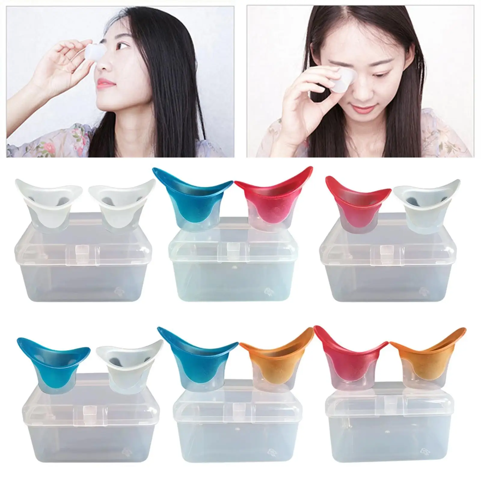 

2 Pieces Half Silicone Eye Wash Cups Soft for Remove Dust Eye Rinse Cleaning