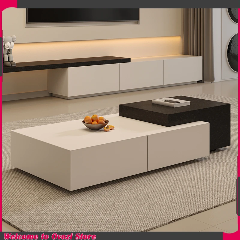 

Simple Modern Coffee Table Rectangular Storage extendable White Coffee Tables authentic books meuble de salon Home Furniture