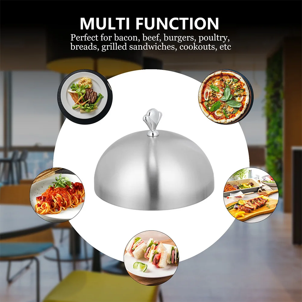 

1pc Stainless Steel Food Oilproof Dish Cover Kitchen Supplies Round Protective Cover For Household Use Sturdy
