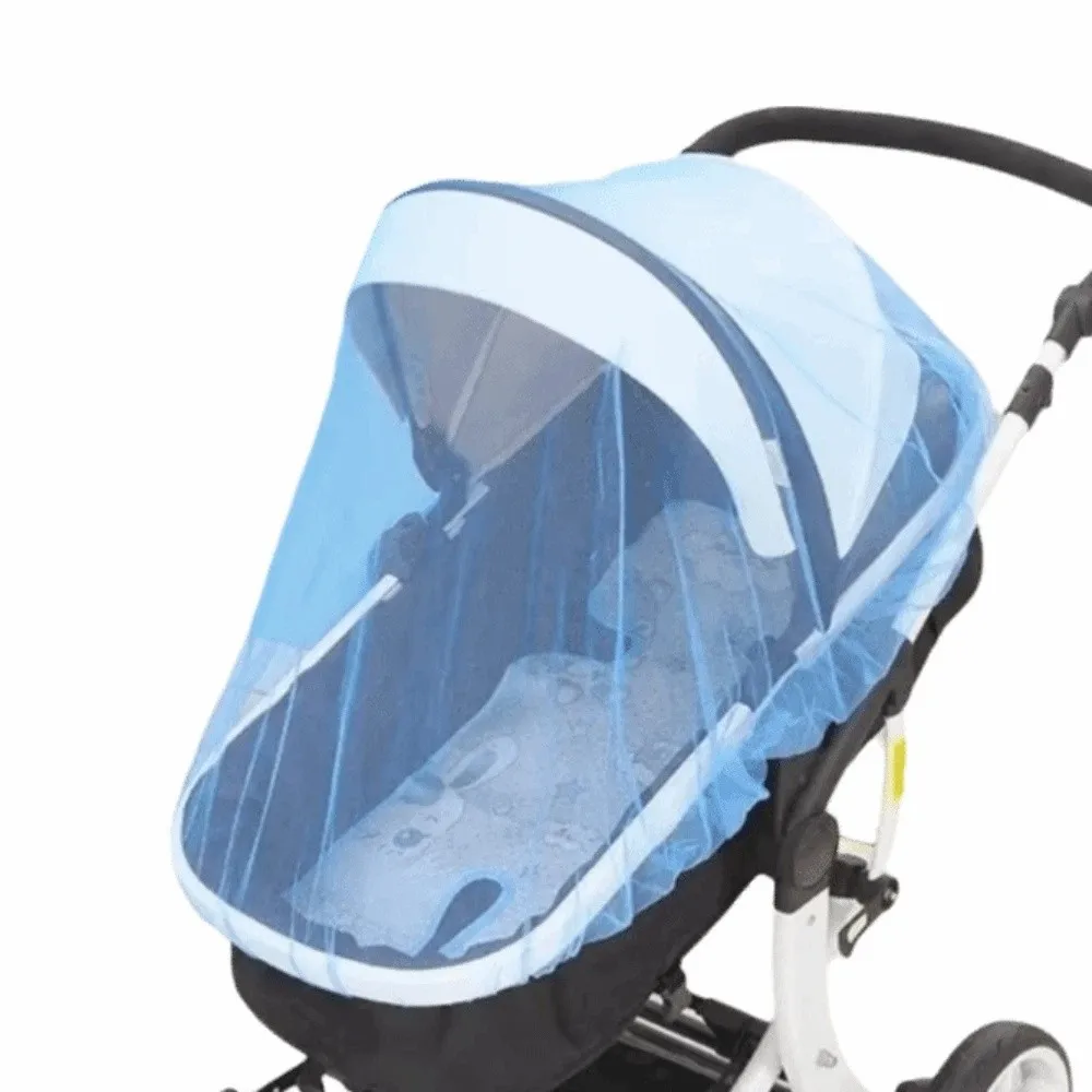Full Coverage Pram Mosquito Net Windproof Sunshade Dense Mesh Insect Shield Net Polyester Material Snug Fit Design