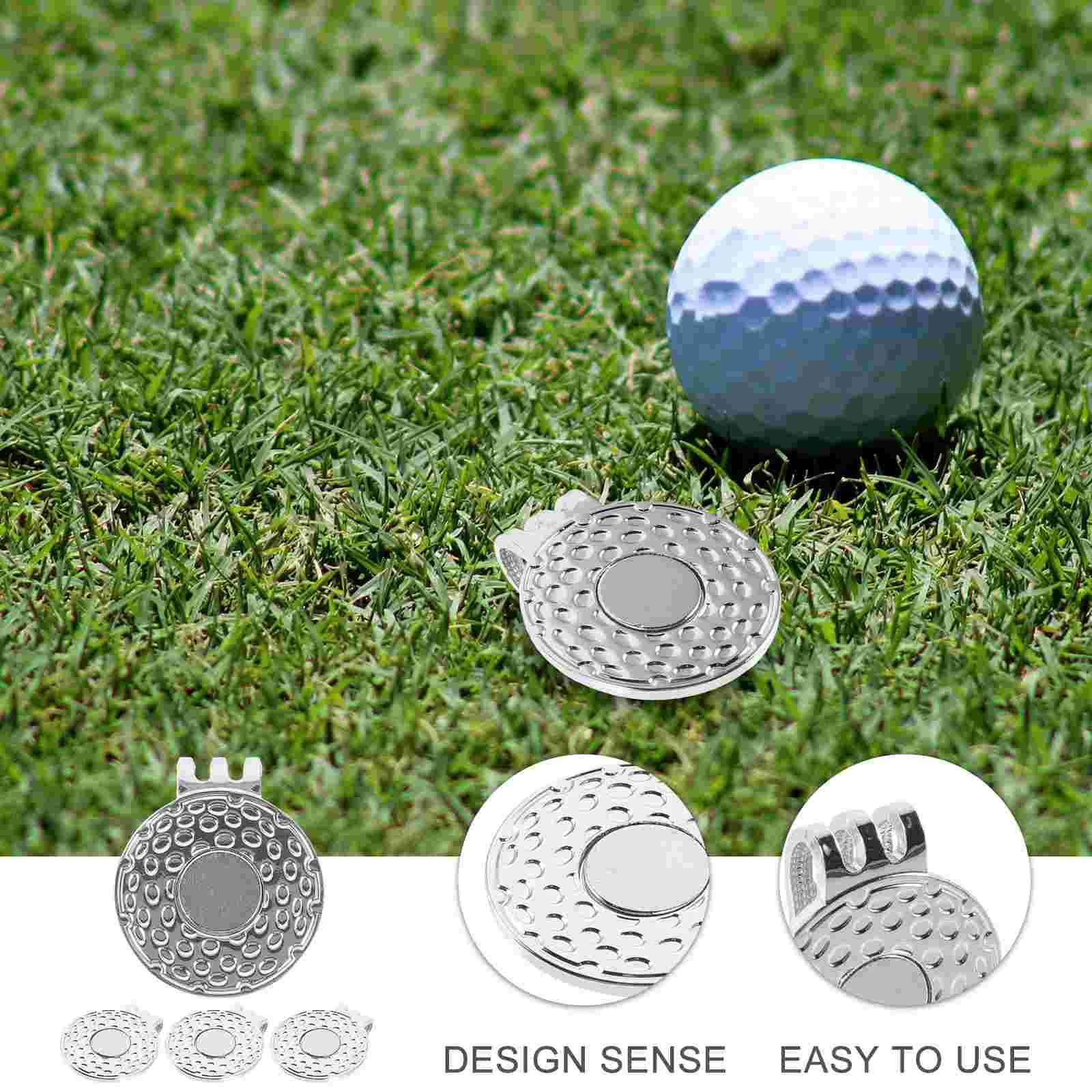 4 Pcs Golf Hat Clip Balls Golfs Ball Markers Stencil Golfs Golfs Ball Markerss Iron Convenient