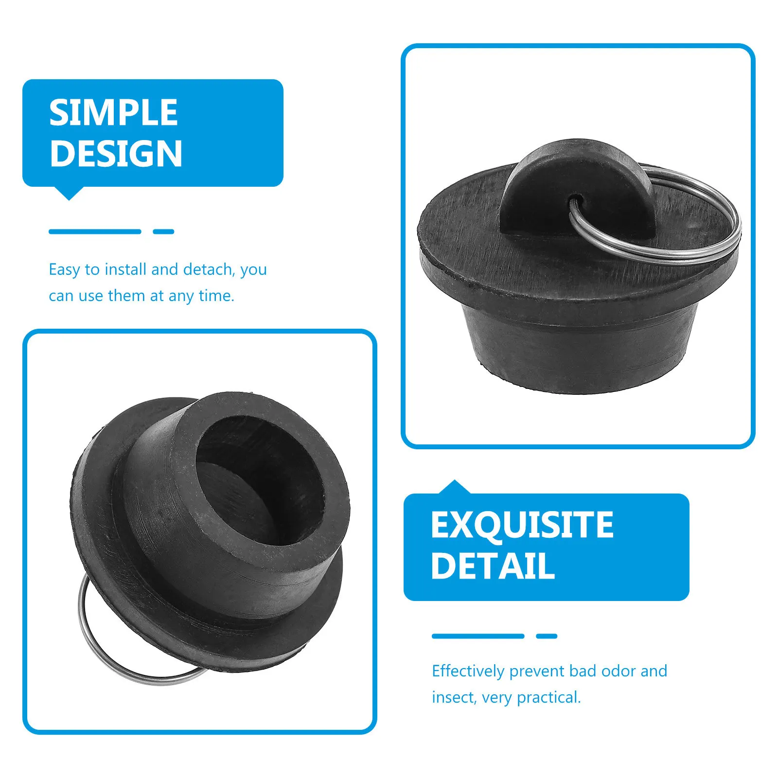 

5Pcs Rubber Drain Stopper Sink Bathtub Plug Leak Proof Washbasin Tub Stopper Bathroom Drain Cover Bath Tub Stoppers