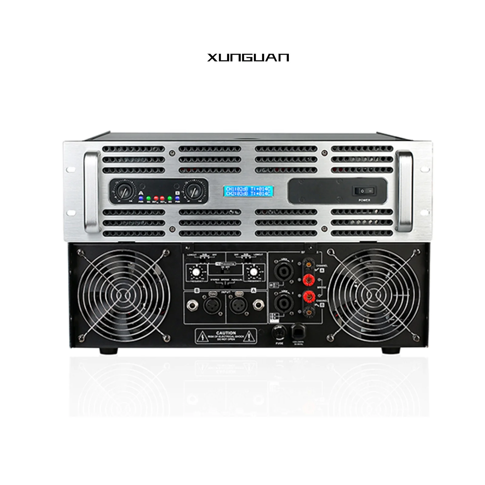 

EV Top Quality 2-Channel 3U Amplifier Audio Power Aluminum Panel With Display Screen 2CH*900W 1100W 1300W