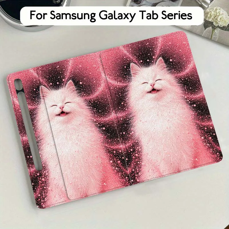 

Cat Penguin Art Cartoon Gift For Samsung Galaxy Tab S10 S9 S8 S7 FE Lite Soft Flexible Support Tablet Case