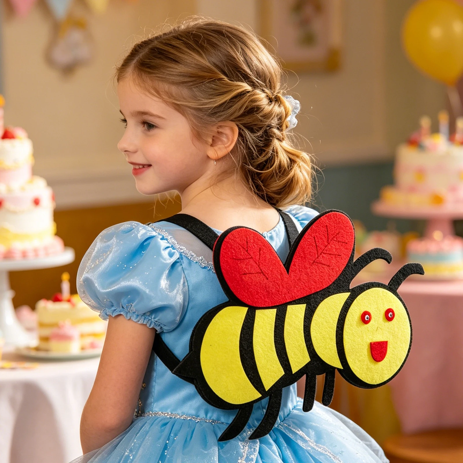 Girls Butterfly Wing Colorful Rainbow Metallic Cutouts Fairy Wing Costume for Birthday Parties Stage Shows Halloween Costumes