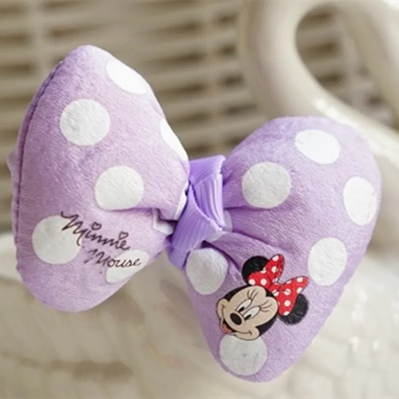 Disney Anime Minnie Mouse Bow Edge Clip Kawaii Minnie Mickey Hair Roop Cute Cartoon Children Hair Accessories Kids Gifts