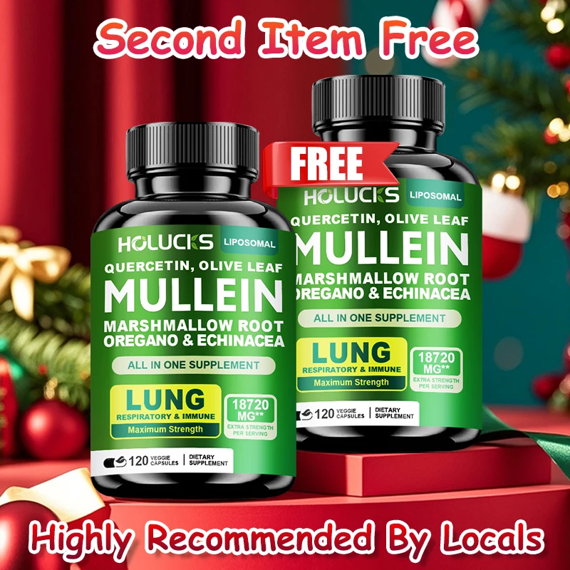 

Organic Mullein Leaf Extract Supplement, with Vitamin C, for Promotes Healthy Breathing, Chest Congestion & Immune Defense