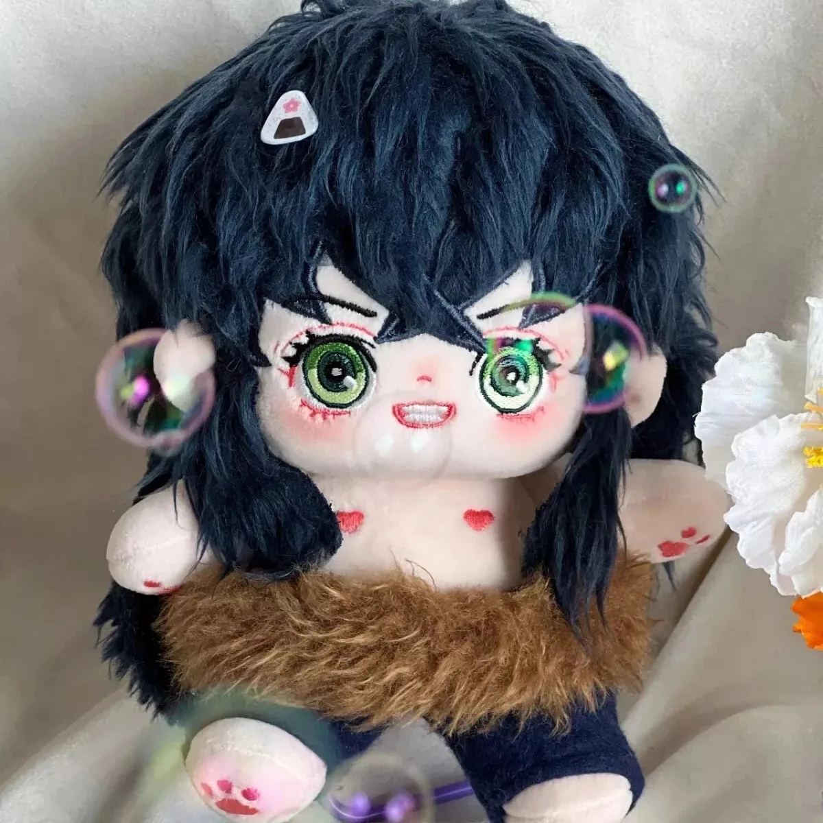 

In Stock Anime Character Hashibira Inosuke Cosplay Soft Plush Doll Body Dress Up Cotton Stuffed Plushie Toy Figure 20cm Gift