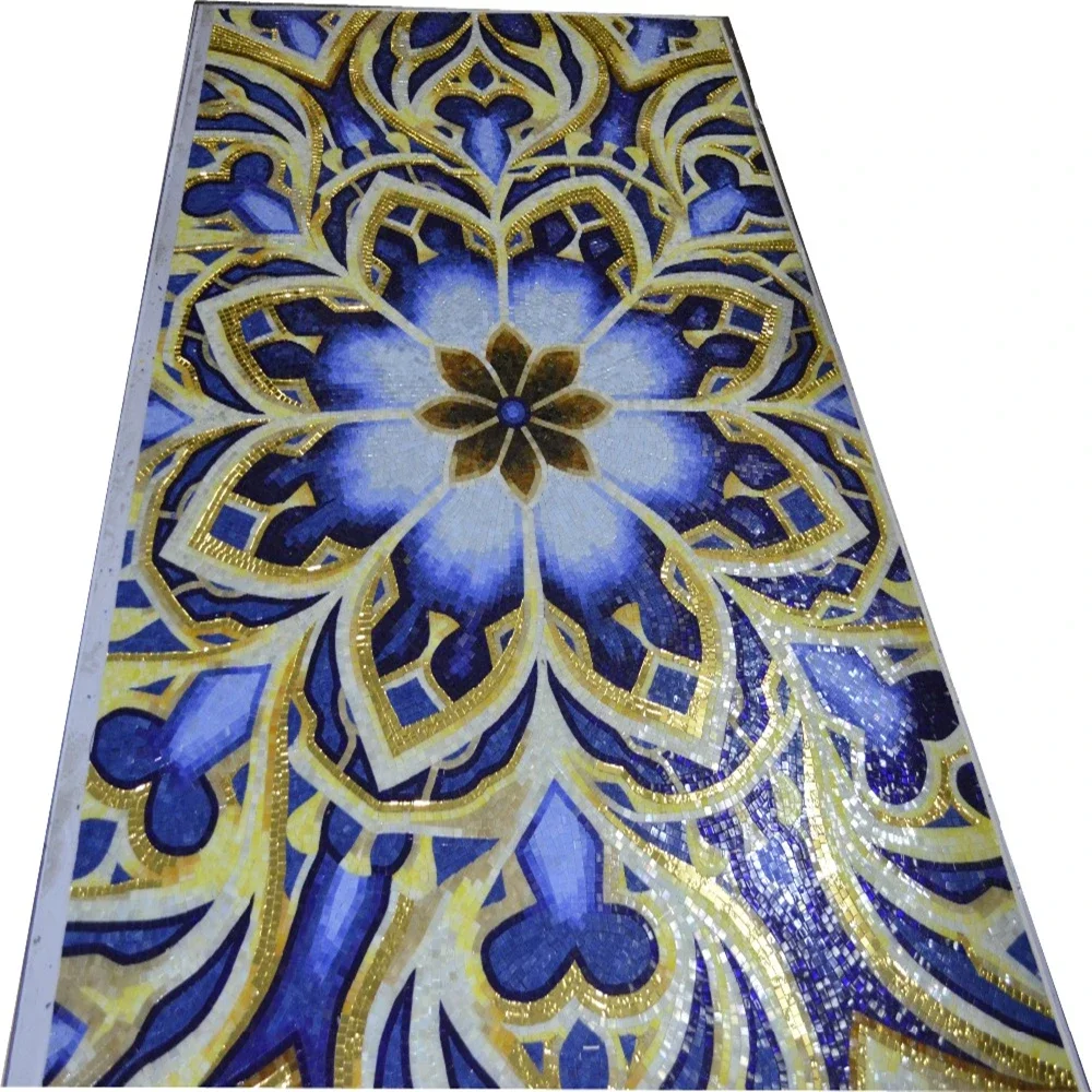 

Медальон на заказ, мерцающая стеклянная мозаичная плитка, фреска для стены, потолка, пола, бассейна, салона, уличное украшение для помещения