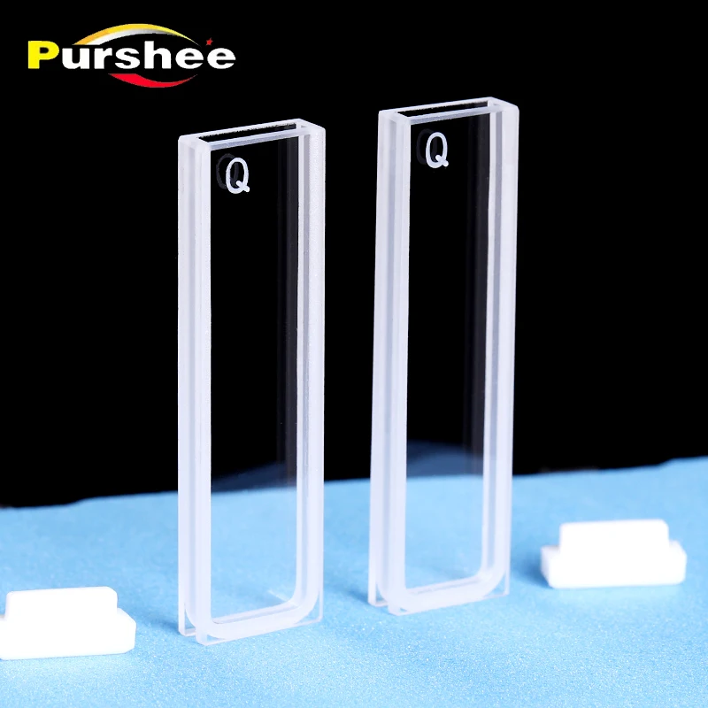 

2 PCS quartz cuvette cells with lid 2mm path length JGS1 for spectrophotometer lab