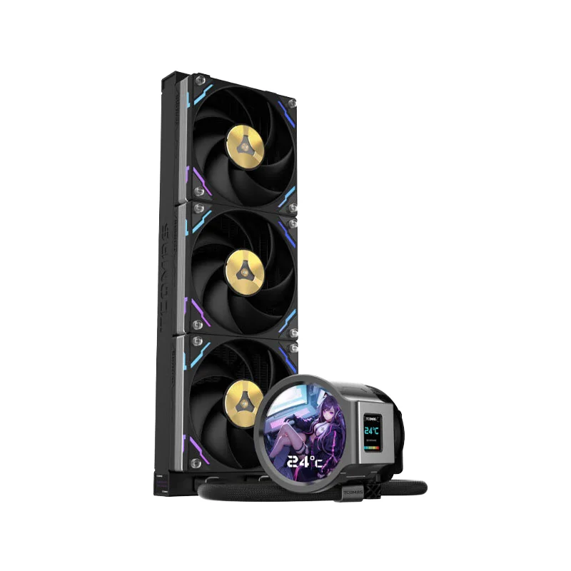 

Универсальный 360-градусный процессорный кулер с водяным охлаждением и медным/алюминиевым радиатором для настольного компьютера (в коробке)