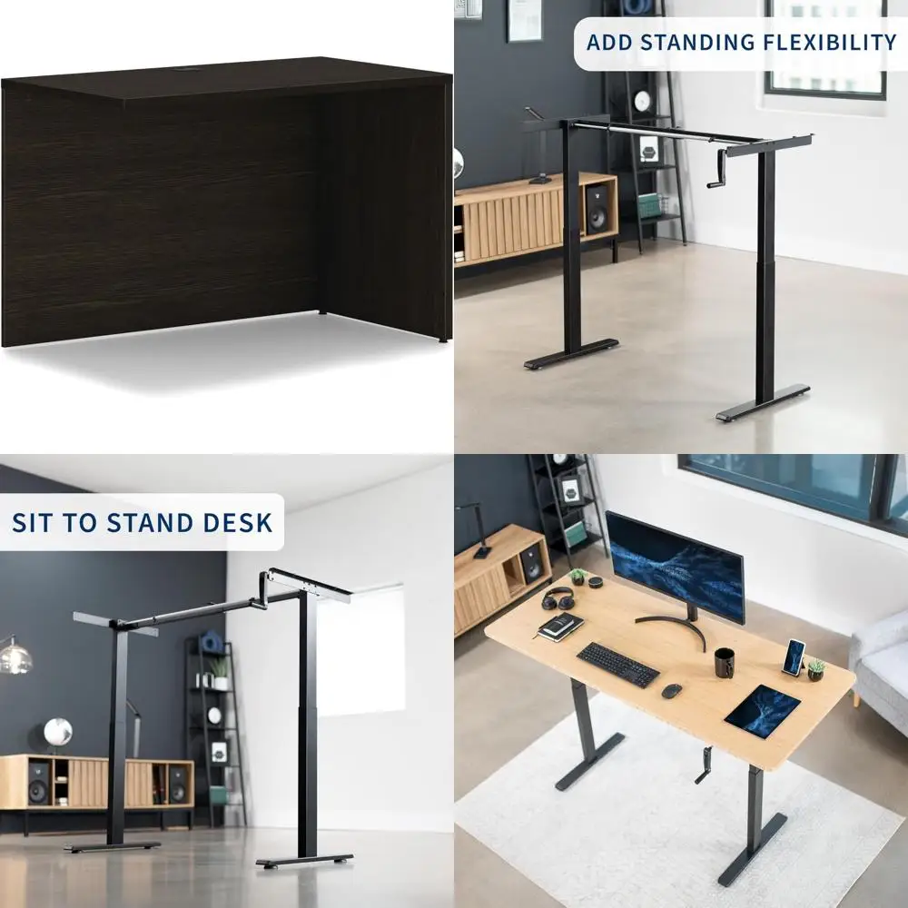 مكتب تنفيذي على شكل حرف L: محطة عمل المكتب المنزلي والألعاب بلمسة نهائية متينة من خشب جافا أوك